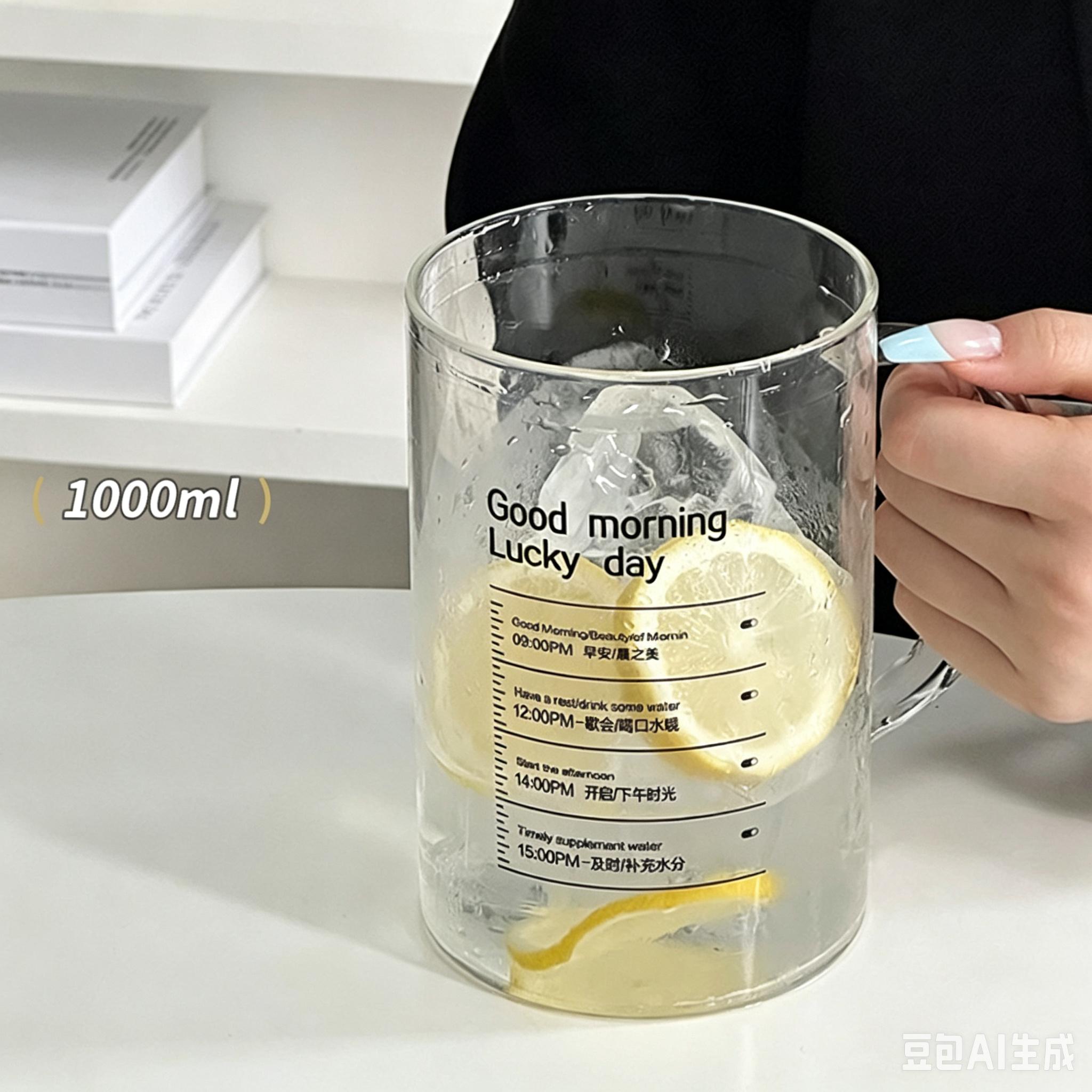 Large Capacity Water Cup Set - Simple High-Temperature Borosilicate Glass Mug