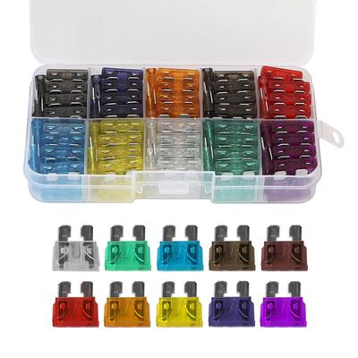2A 3A 5A 7.5A 10A 15A 20A 25A 30A 35A 40A Amp 50/100 Pcs Clip Assortment Fuse Tool Auto Blade Type Fuse Set Car Truck Fuses