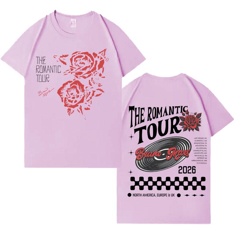 Singer Bruno Mars The Romantic new album tshrit Mens Women Oversized Casual High Quality harajuku loose tshrits teenagers Unisex