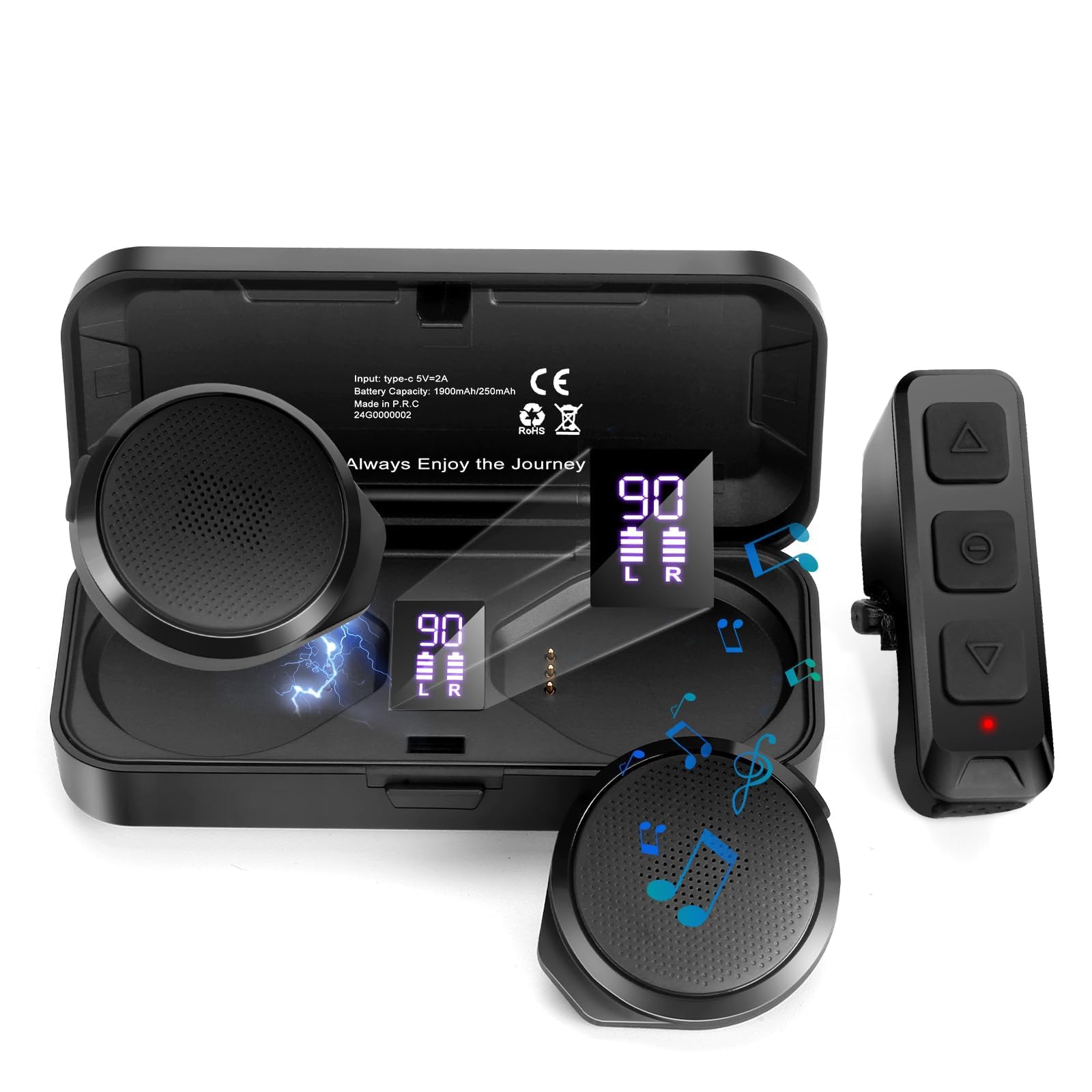 

FEYA Motorcycle Helmet Headset with Remote чёрный