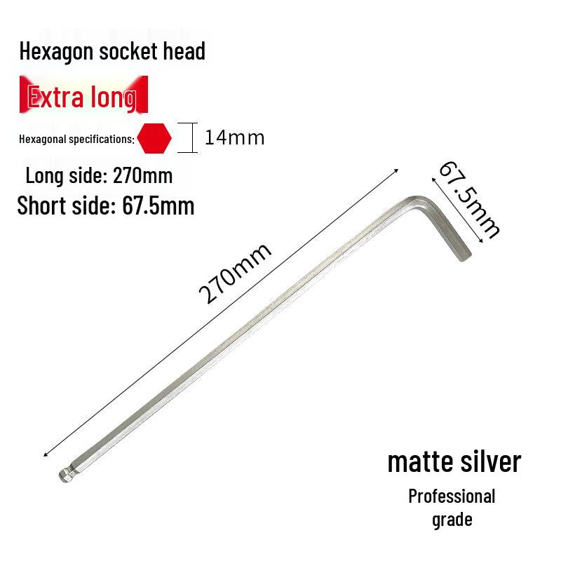 S2 Extended Ball Head Hex Key Wrench, High Strength Hardened 5mm/4mm Hexagonal Tool