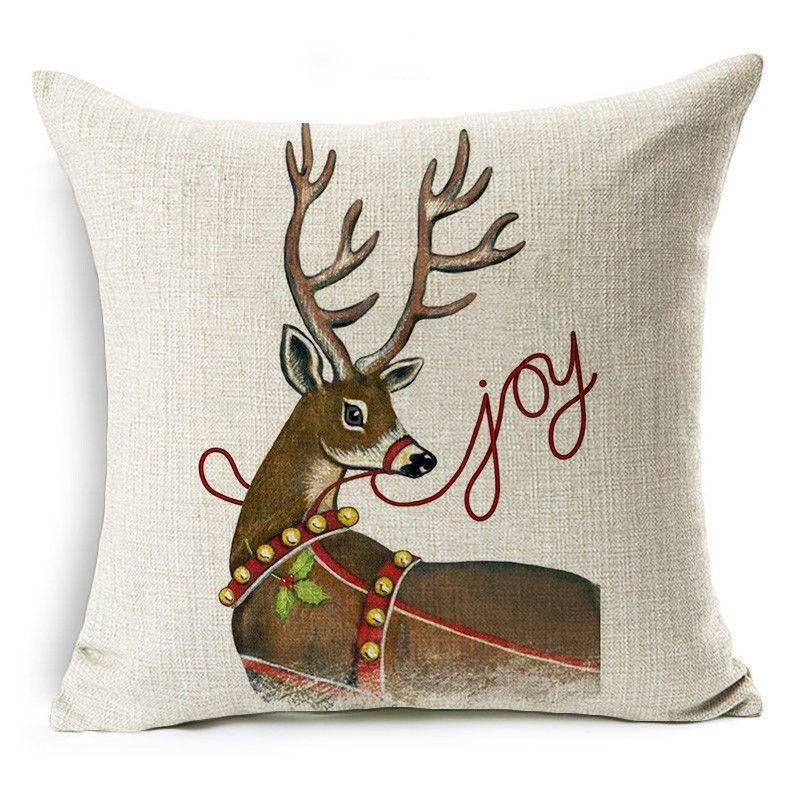 Luxurious 18'' Dachshund Printed Christmas Linen Cushion Cover For Chic Home Decor