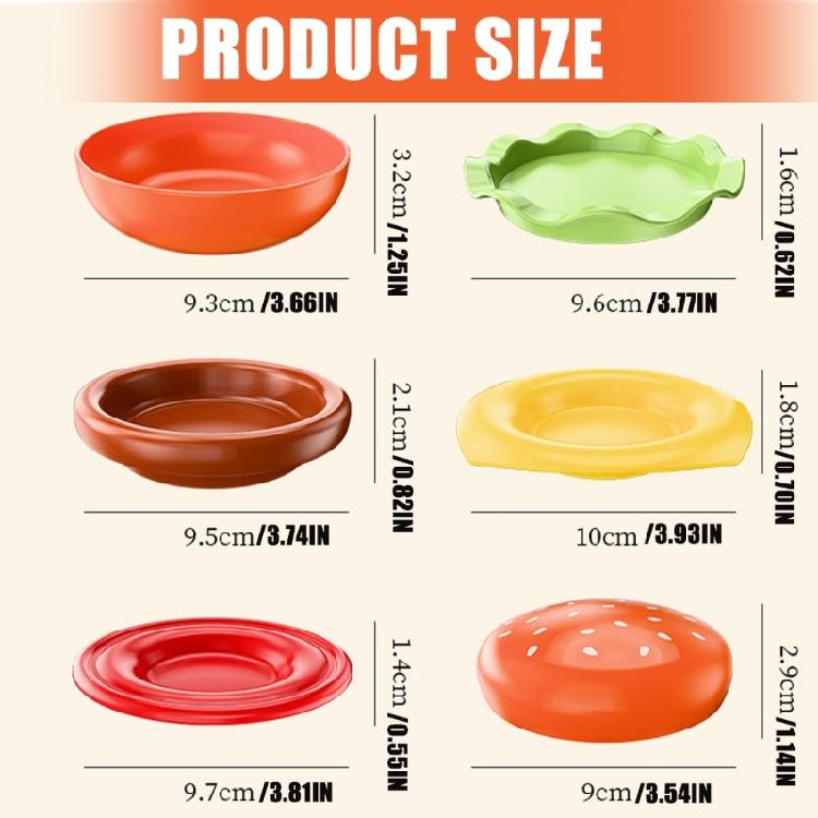 5 PP Plates Bowls Set with Creative Hamburger Pattern Scratch Resistant Surfaces Perfect Gift for Food Lovers