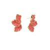 Fashion Irregular Post Earrings Metal Flower Leaves Studs Gold Color Plating Statement Jewelry For Women