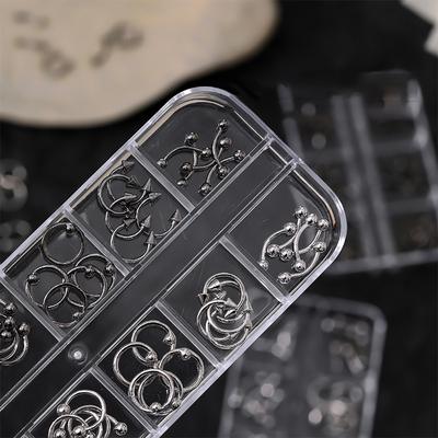 20/30/60 Stück Legierung Retro Kreis Nägel Kunst Charms 3D Punk Stil Schwarz Weiß Nagelteile Nageldekoration Maniküre Zubehör