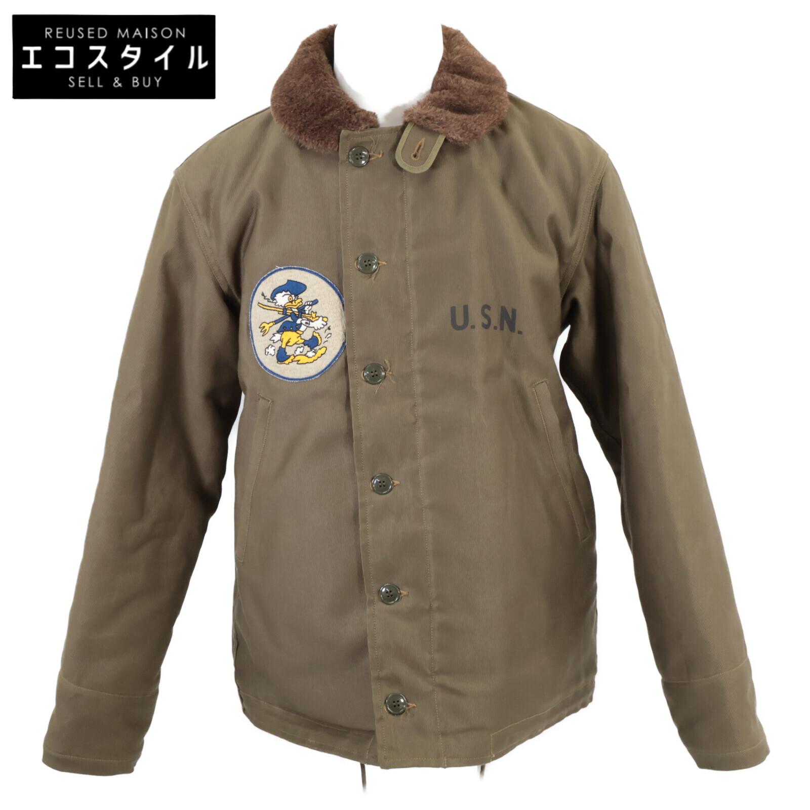 

FREEWHEELERS 2431002 24AW Jolly Rogers Bunker Hill Custom N-1 Deck Jacket 44 Khaki greenUsed