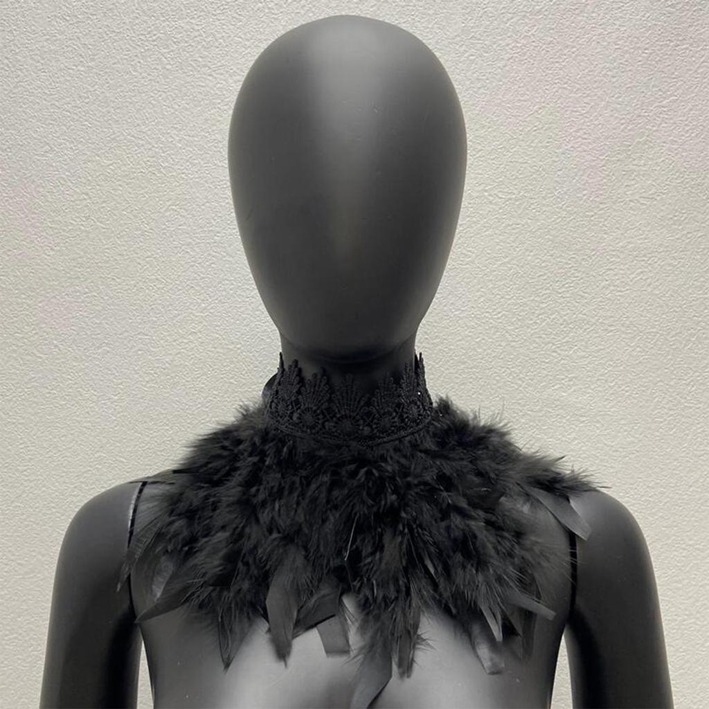 Gothic Feather Shawl Stage Makeup Ball Costume Accessories