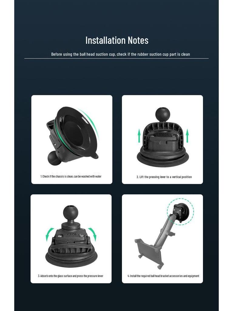 VIN Off-Road Anti-Shake Suction Cup Phone Holder for Car Windshield with 1-Inch Ball Head
