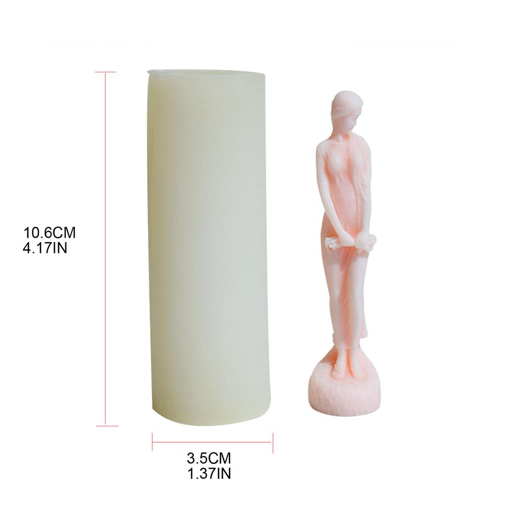 Silicone Resin Candle Mold A Slender Girl Flower Cake Chocolate Fondant Mold Aromatherapys Plaster Epoxy Mold Home Decor