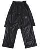 Disco Donut Elastic Waist Half-Cut Long Pants_Leather Black