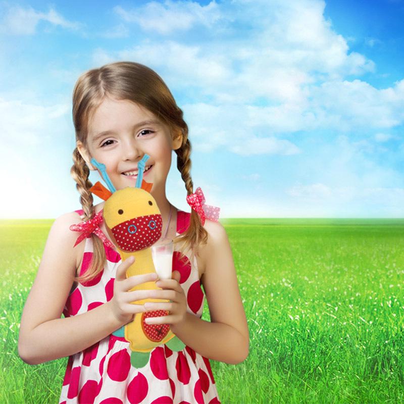 Baby Rattle Hand Grasp Stick with BB Sound - Super Cute Plush Toy Hand Puppet