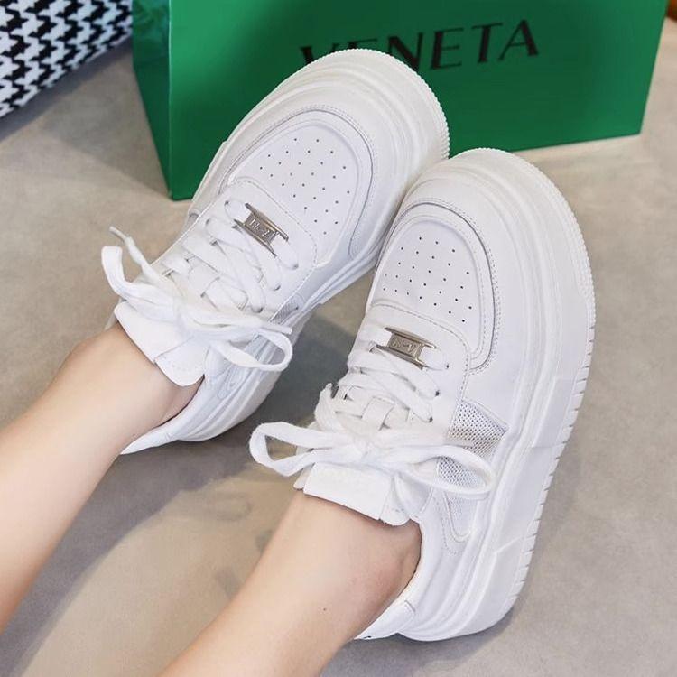 Thick-soled Little White Women's Shoes Women's Shoes Mesh Heightening Shoes Versatile Sports Board Shoes Casual
