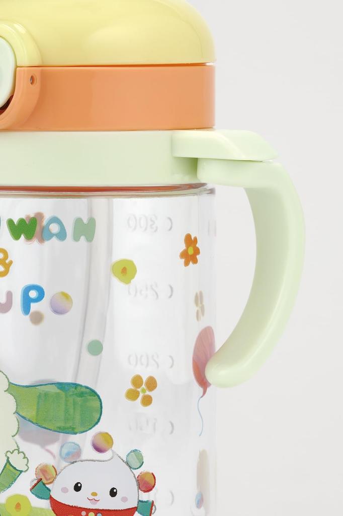 Skater Baby Straw Mug with Foldable Handle and Shoulder Suitable for Ages 1 Year and Inai Inai Baa 25 Strap, 2-Way Design, 370ml, Up, (Peek-a-Boo)