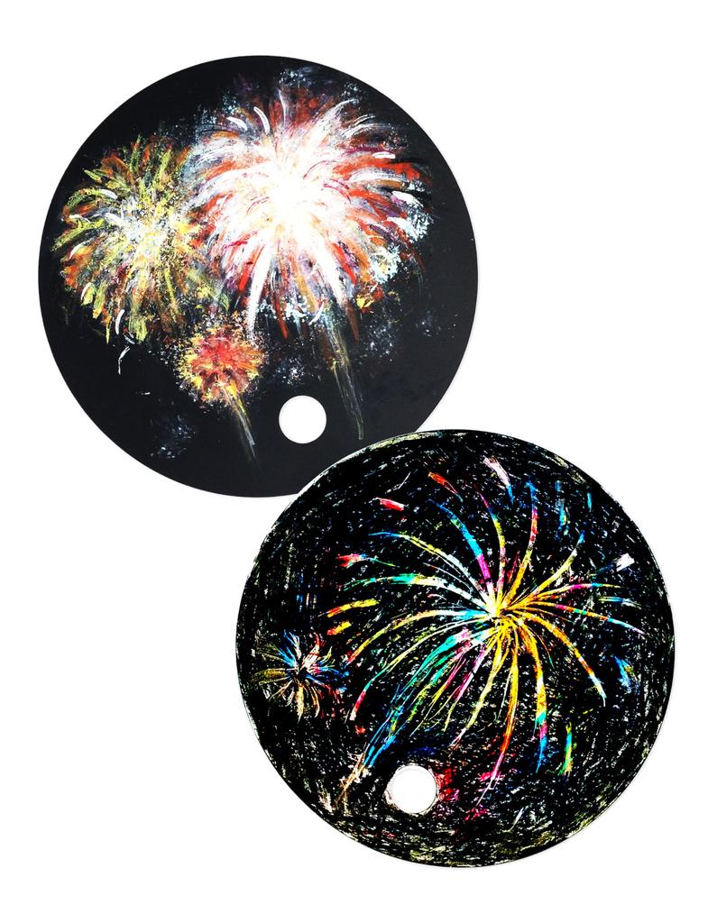 Shape Drawing Fan Diameter 285mm [Round (Large)] (20 pieces)