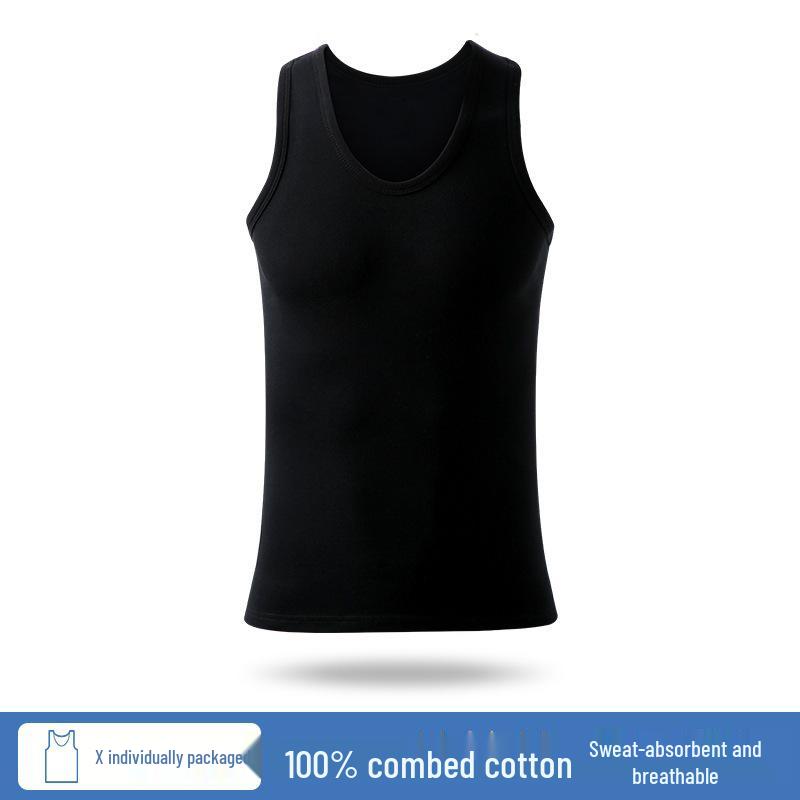 

Men’s Pure Cotton Fitness Vest – I-Shape, Bottoming Layer, Sports Suspenders, Inner Sweatshirt 4XL чёрный