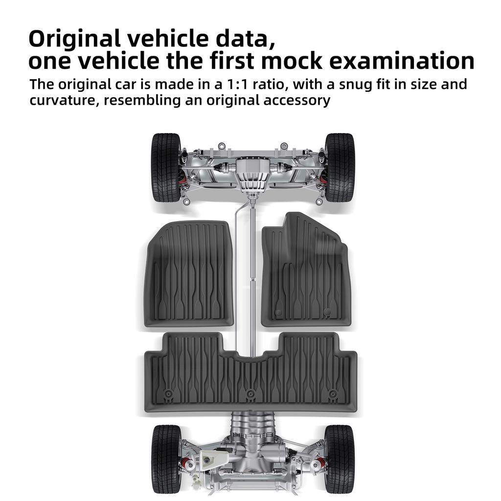 Smabee for BYD Atto 3 Atto3 YUAN PLUS 2022-2024 TPE Car All-weather Floor Mats Cargo Liner Trunk Pad Backrest Liner Accessories