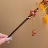 Red Hanfu Hairpin Tassel Wooden Hair Stick Classical   Hanfu Accessories