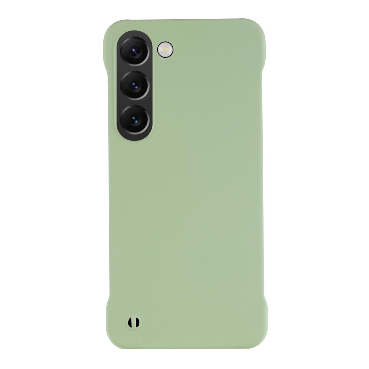 

For Samsung Galaxy S23 Hard PC Thin Shockproof Cover Skin-touch Protective Frameless Phone Case Matcha Green