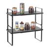 2 Tier Cabinet Organizer Shelf Counter Shelves Steel Storage Spice Rack