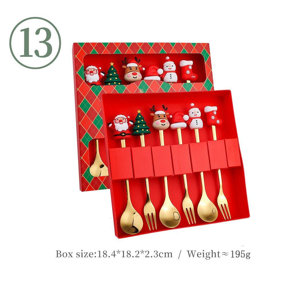 Cross-border Christmas Santa Claus Spoon Set – Cute Cartoon Coffee & Dessert Spoons, Perfect Christmas Gift.