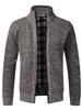 Autumn Winter Causal New Men's Jacket Slim Fit Stand Collar Zipper Jacket Men Solid Cotton Thick Warm  Sweater