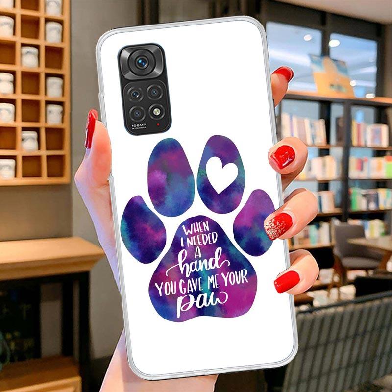 Dog Footprint Paw Cute Cover Phone Case For Xiaomi Redmi Note 15 14 13 12 11 10 Pro Plus 14S 12S 11S 11T 11E 10S Soft Fundas She