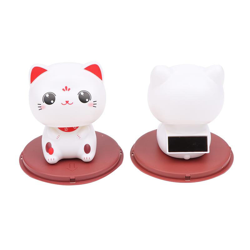 Cute Solar Power Waving Cat Waving Shaking Head Cat Home Decor Waving Cat Decor Car Ornament Doll Figurine Car Decorations