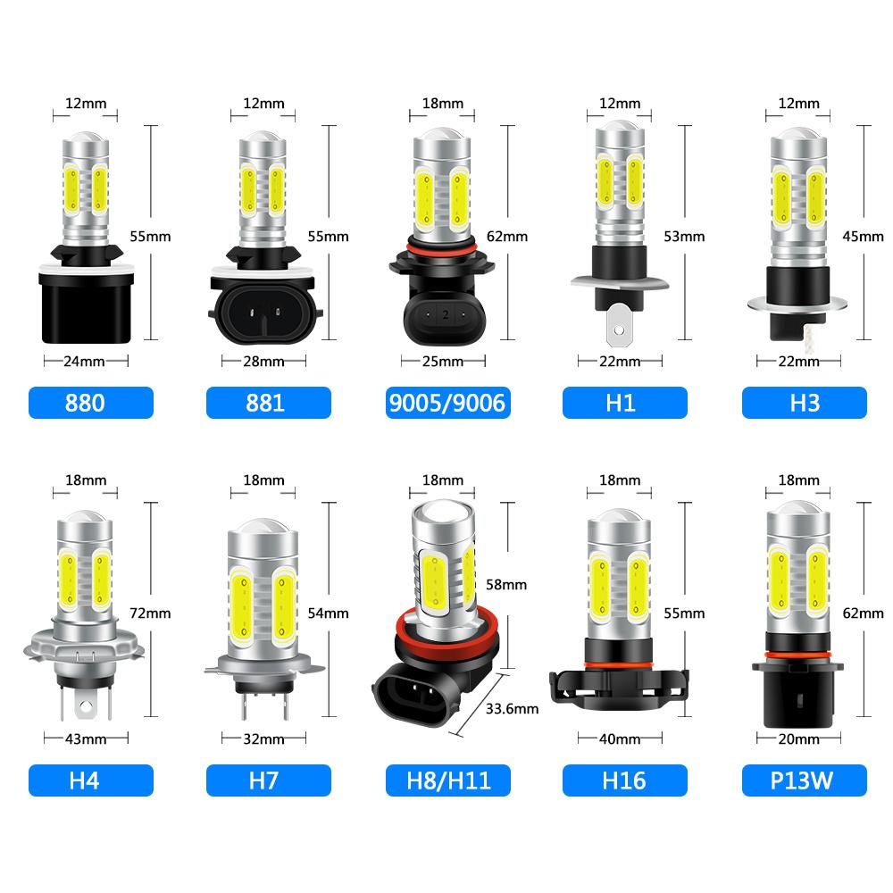 H11 7,5W LED Nebelscheinwerferlampen Lampe Tagfahrlicht 2000LM 6000K Weiß DC12V