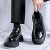 Fashion Brogue Trendy British Style Thick Soled Men's Shoes Versatile Business and Leisure Style Wedding Party Men's Elevated Shoes