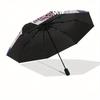 Kuromi, DecoArt Automatic Open/Close Umbrella-Cute Umbrella with Cute Design, Portable 3-Fold Compact Umbrella for Men & Women, Halloween Ch