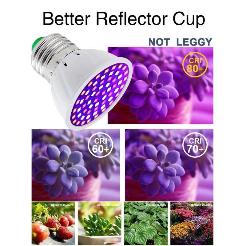 Led Grow Bulb 220V E27 60 80LEDs Full Spectrum LED Plant Greenhouse Hydroponic Growth Light Indoor Plant Phyto Flower Lamp