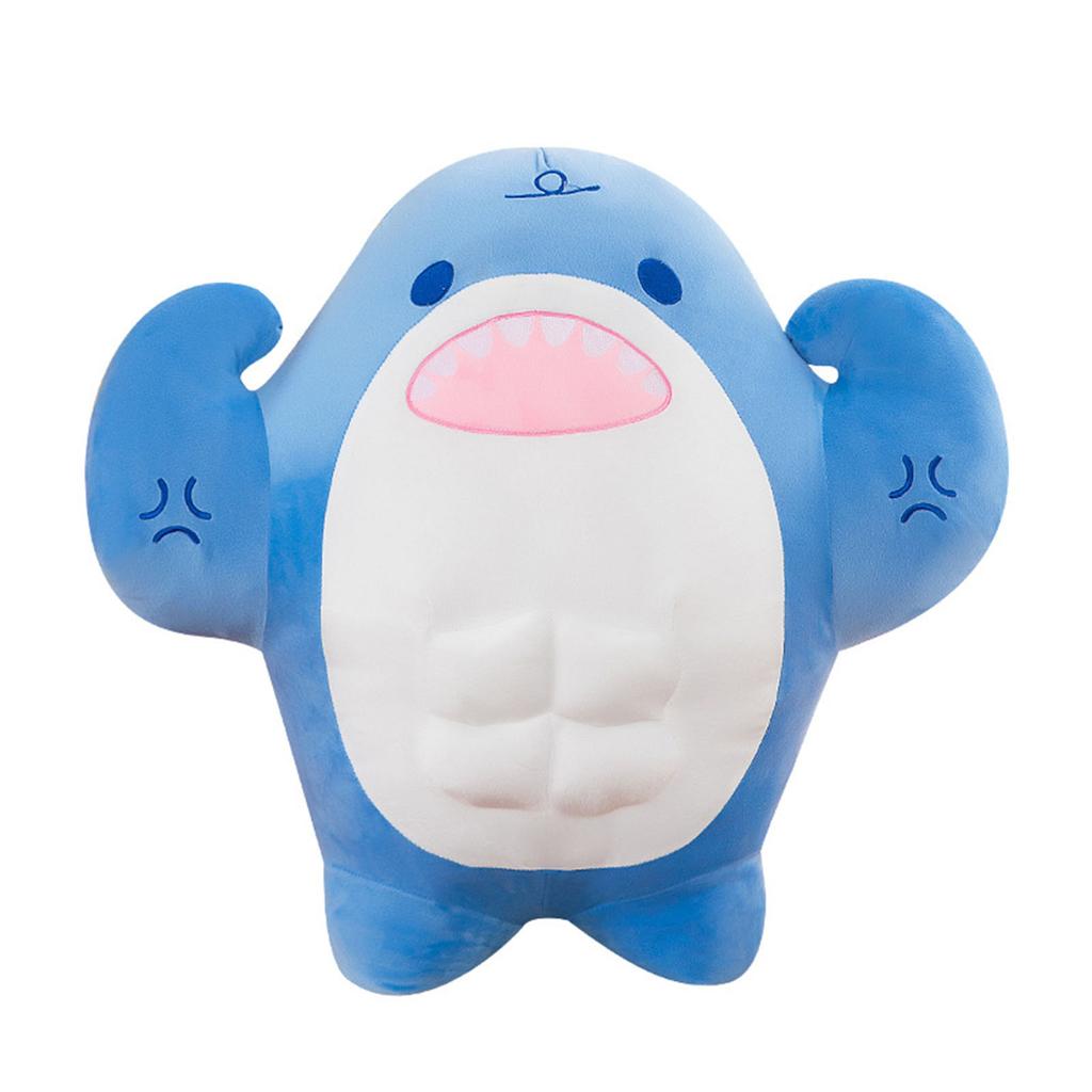 Doll Muscle Shark Toy Marine Animal Hug Pillow Plush Toy Doll Birthday Gift Toy Doll