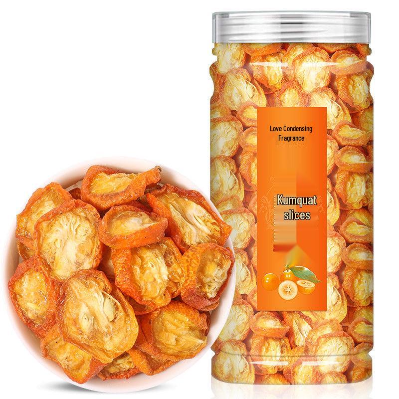 

Концентрированные ломтики кумквата - Свежие, Сушеные, Цветочный фруктовый чай с легким ароматом, Без серы, Готовый к употреблению, 90 г.