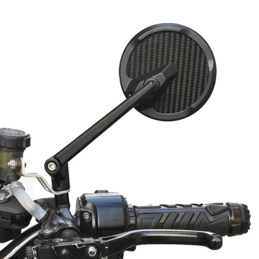 High Quality Universal Motorcycle Rearview Mirror HD Carbon Fiber Electric Scooter Rearview Mirror Metal Anti-glare Side Mirror