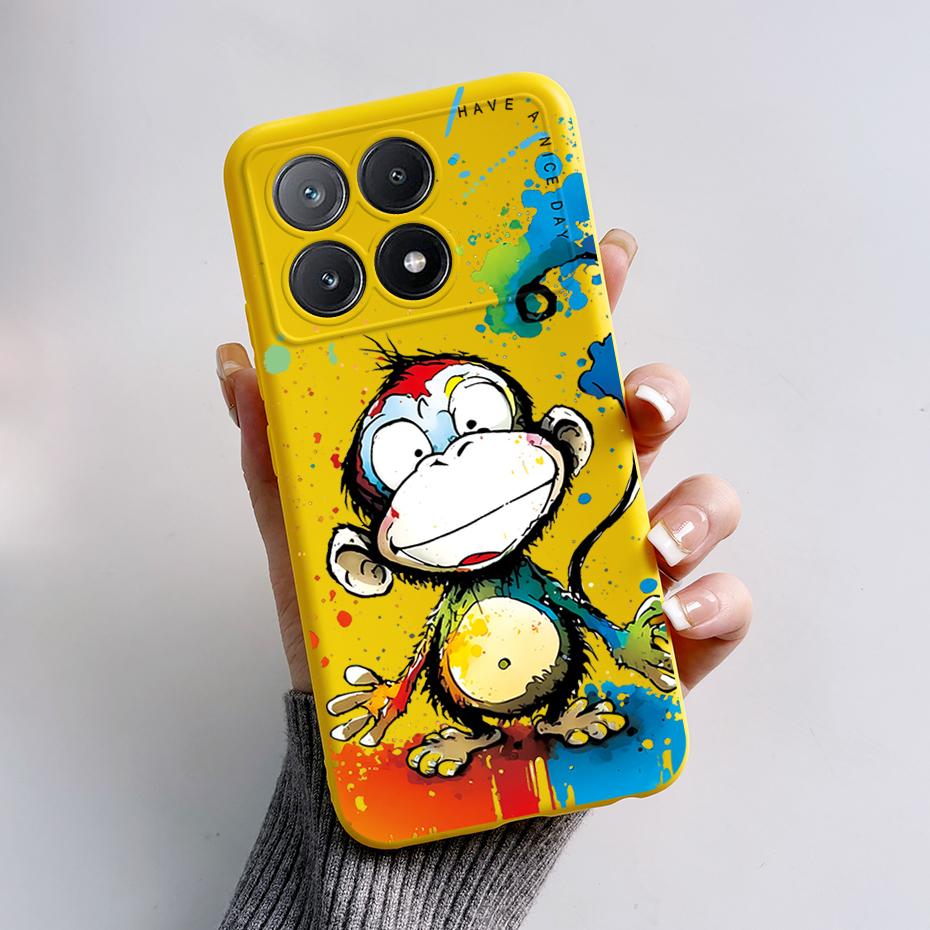 For Xiaomi Poco X6 Pro Case Stylish Painted Silicone Bumper Shockproof Phone Cases Cover Coque For Xiaomi Poco X6 Pro 5G Fundas