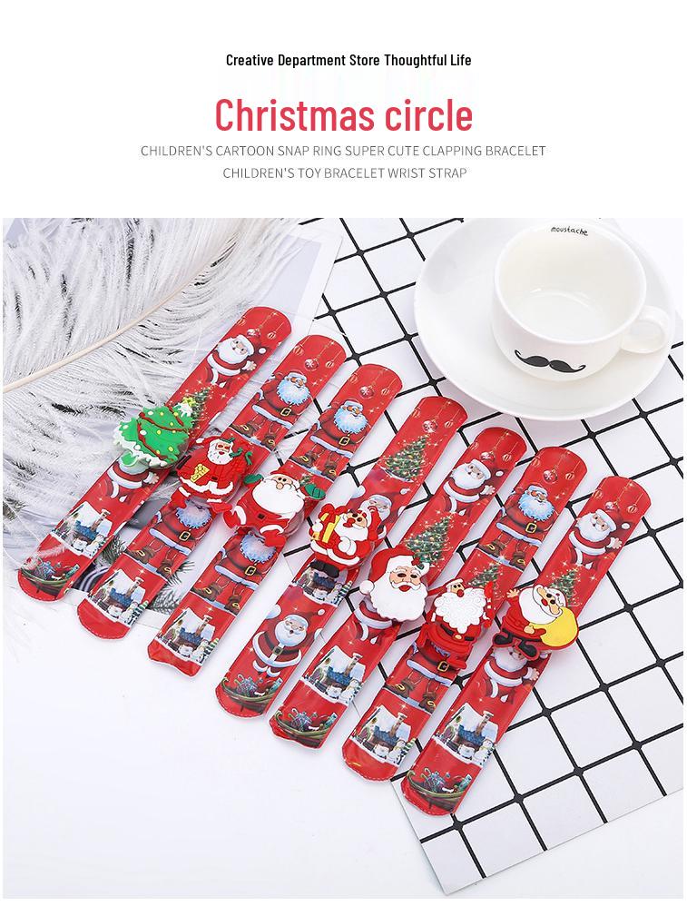 Europäische & Amerikanische Weihnachten Schnapparmbänder - Weihnachtsmann Silikonspielzeug für Kinder