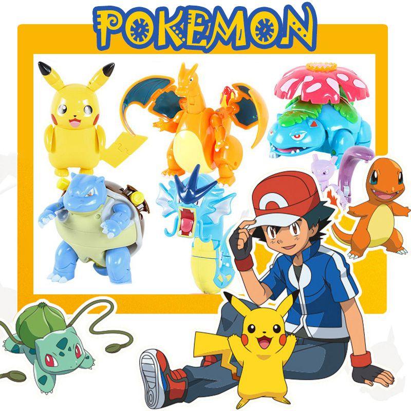 Bola de Pokémon Ovo Deformado Pikachu Charizard Bulbasaur Robô Brinquedo Infantil Para Maiores de 7 Anos