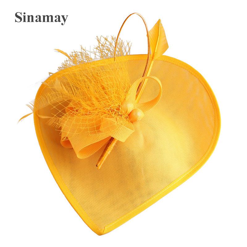 Popular European And American Hemp Yarn Headgear Bridal Hair Accessories Banquet Photo Gift Hat Feather Headgear