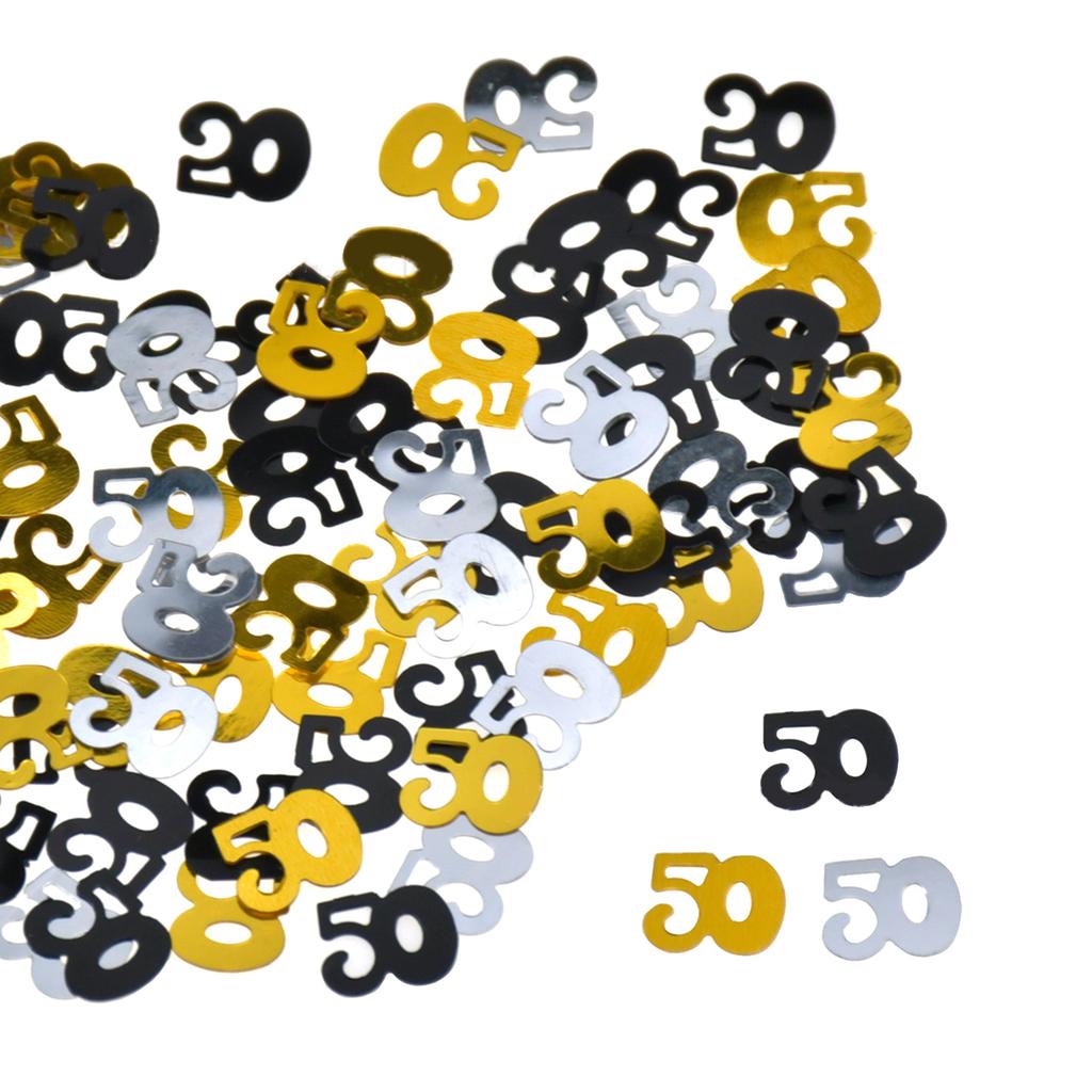 Black and Gold Confetti Birthday Party Confetti Table Decoration 18/20/30/40/50/60/70th Anniversary Party Decoration
