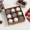9Pcs/Box DIY Crafts Xmas Tree Ornament Party Supplies Plastic Painted Ball Christmas Balls Pendant Creative Lace