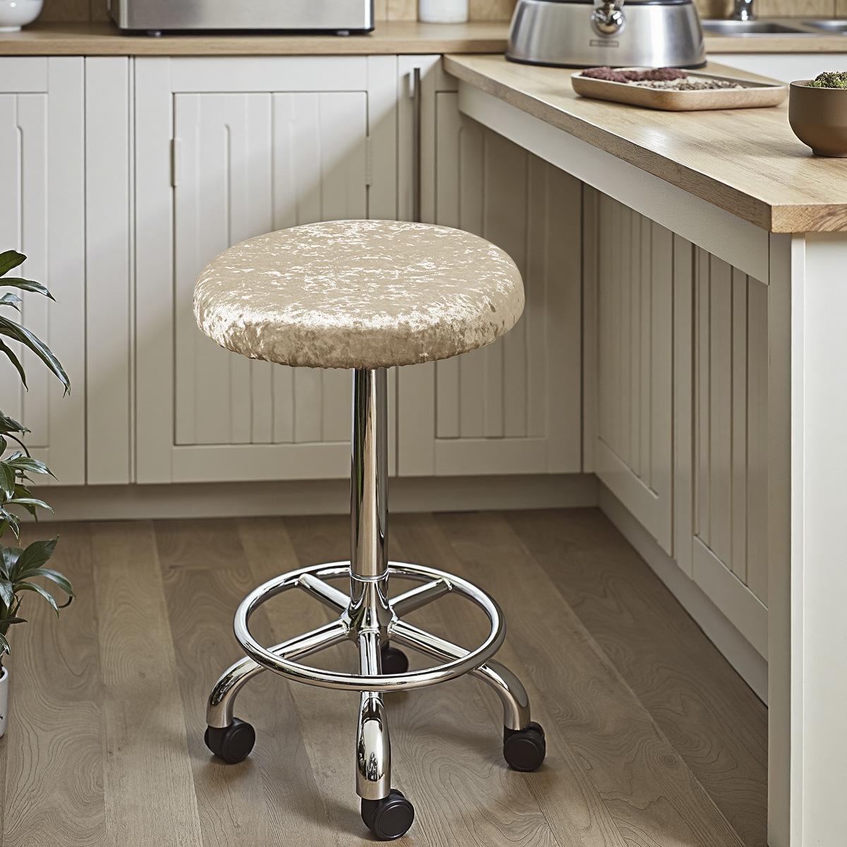 

1PC Round Stool Cover Soft Velvet Elastic Bar Stool Covers All Inclusive Removable Chair Slipcover Seat Cushion Protector Home D