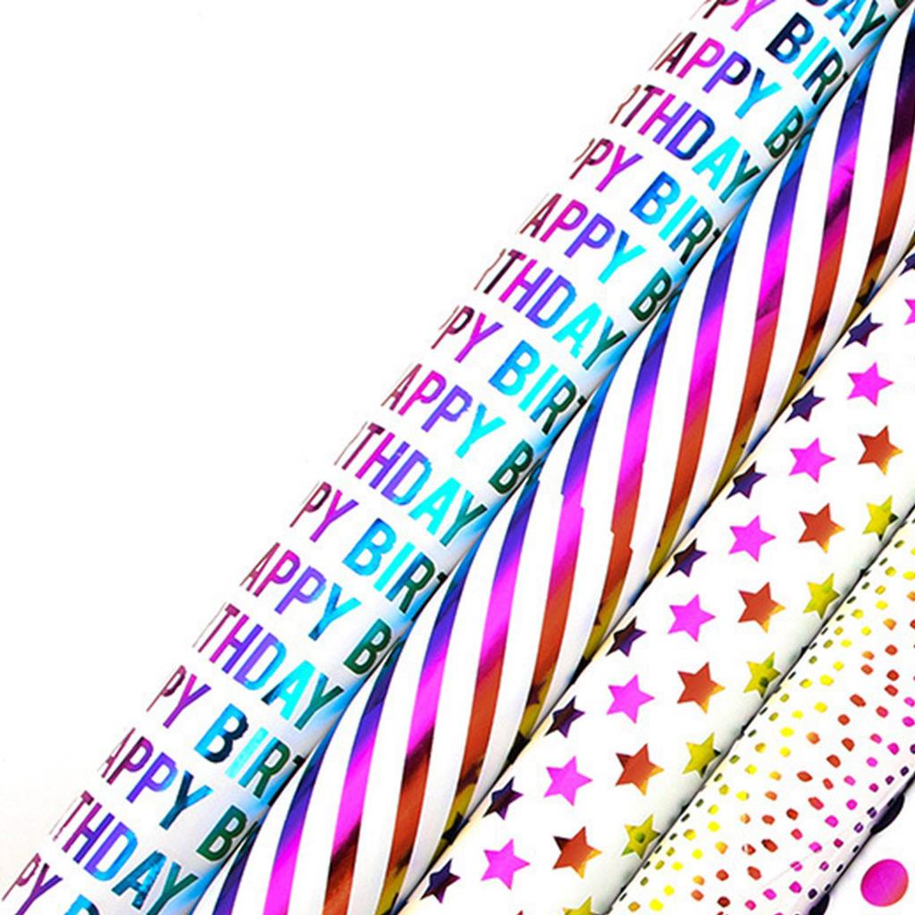Multipurpose Vibranting Birthday Party Wrapping Paper Set Unique Designs Small Rolls for Presents Craft Supplies