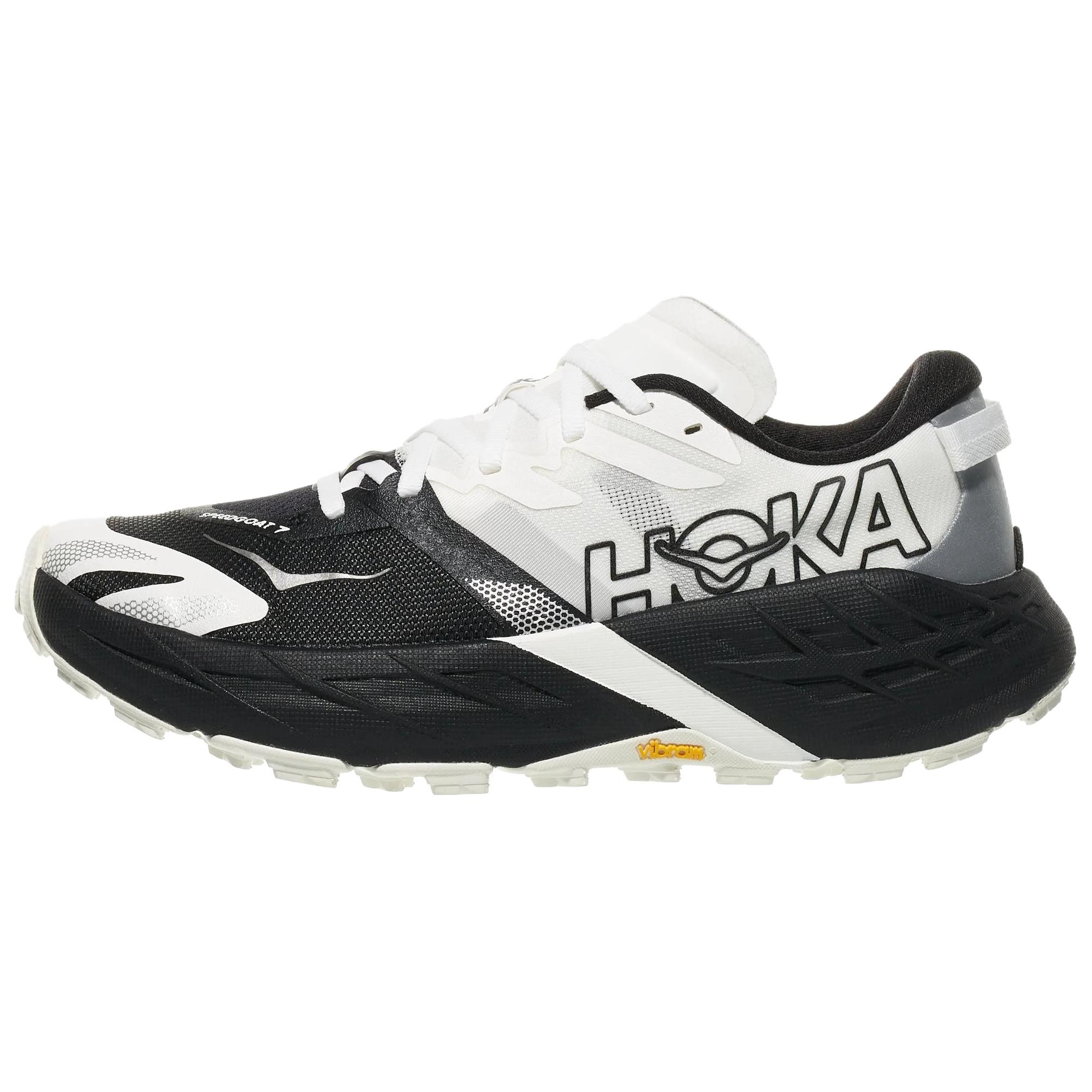 Hoka One One Speedgoat 7 Comfortable Fit Trail Running Shoes Women sneaker Black White 1171929-BWHT 38⅔