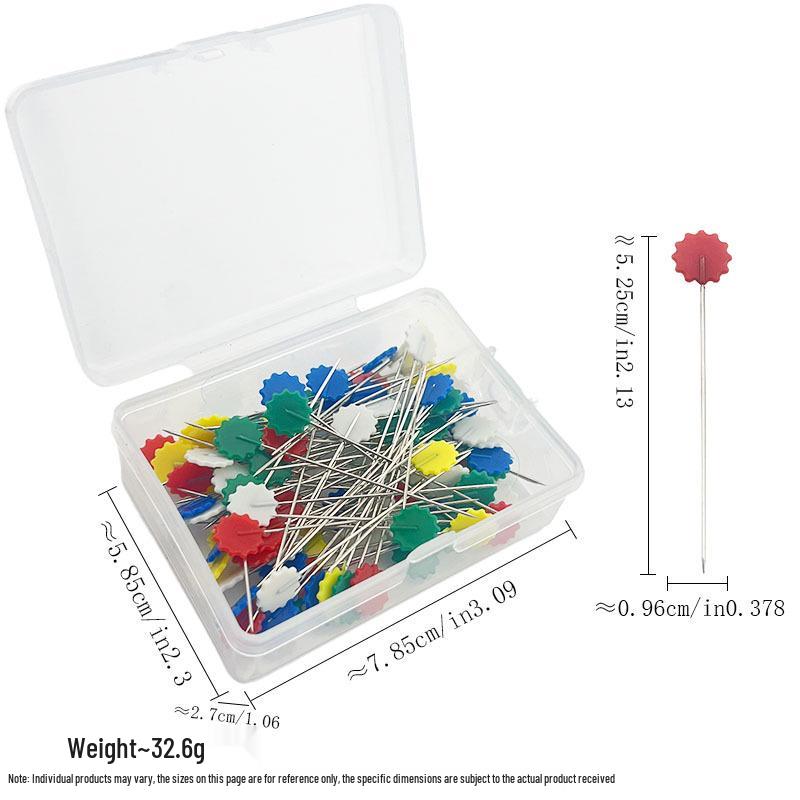 Sewing Patchwork Tools: Plum Blossom Flower Pattern Positioning Pins, 50pcs or 100pcs per Box
