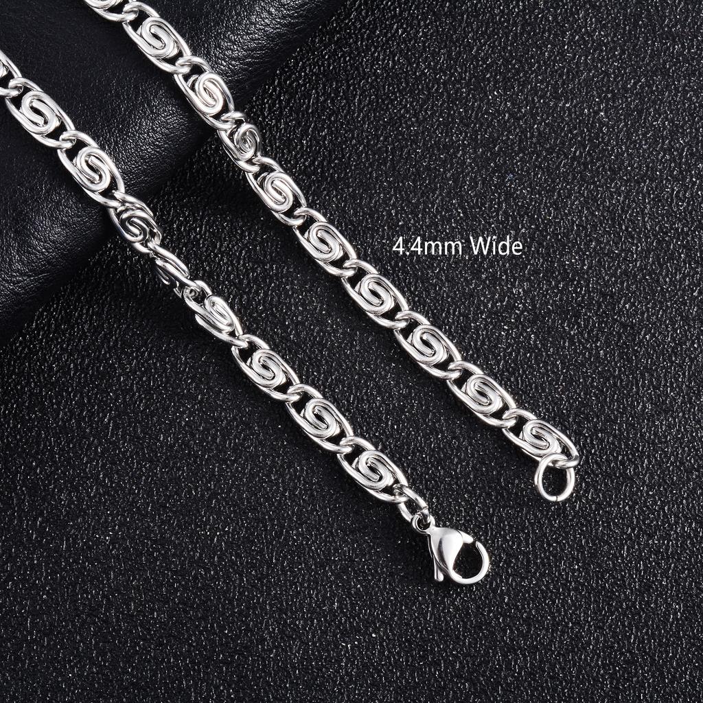 Stainless Steel Long Paperclip Necklace Twisted Neck Chain for Women Ladies Men Silver Metal Choker Jewelry Gift