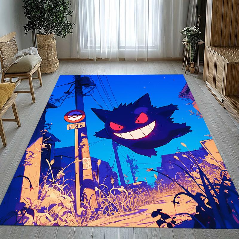 Gengar Pokemon Cartoon Ectoplasma Living Room Non-Slip Area Rug Soft Carpet for Bedroom Kids Playroom Sofa,Home Decor Doormat