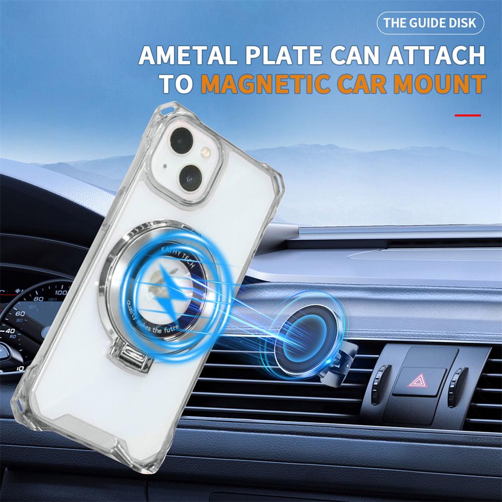 Shockproof Magnetic Holder Stand Phone Case For iPhone 16 15 12 13 14 Pro Max Plus For Magsafe Wireless Charging Bracket Cover