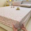 1pc Rose Print Fitted bed sheet with Elastic Band Comfortable and Breathable Single/Queen drap de lit Soft for protector colchon