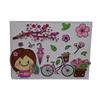 Little Girl Flower Bicycle Frame Metal Silvery Stencil Embossing Cutting Dies For Diy Scrapbooking Paper Album Cards Making