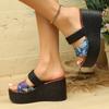 Fashion 2025Trend Summer High Heel Women Sandals Big Size Open Toe Beach Shoes Fashion Comfortable Wedge Heel Slippers Slides Women